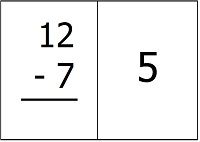 Subtraction flash card example