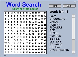 Valentine Word Search Puzzle