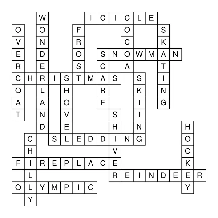 Winter Crossword Puzzle Solution